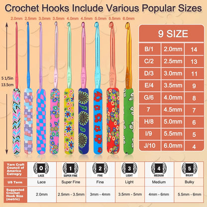 Coopay Warm Crochet Hook, Ergonomic Hooks Set w/Soft Fresh Flowers