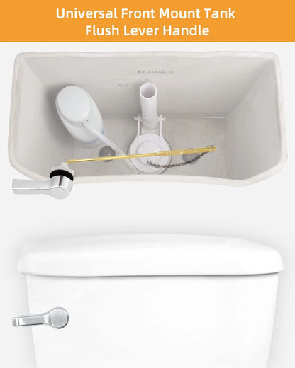 Hibbent Universal Metal Front Mount Toilet Handle Replacement 1 size, Chrome