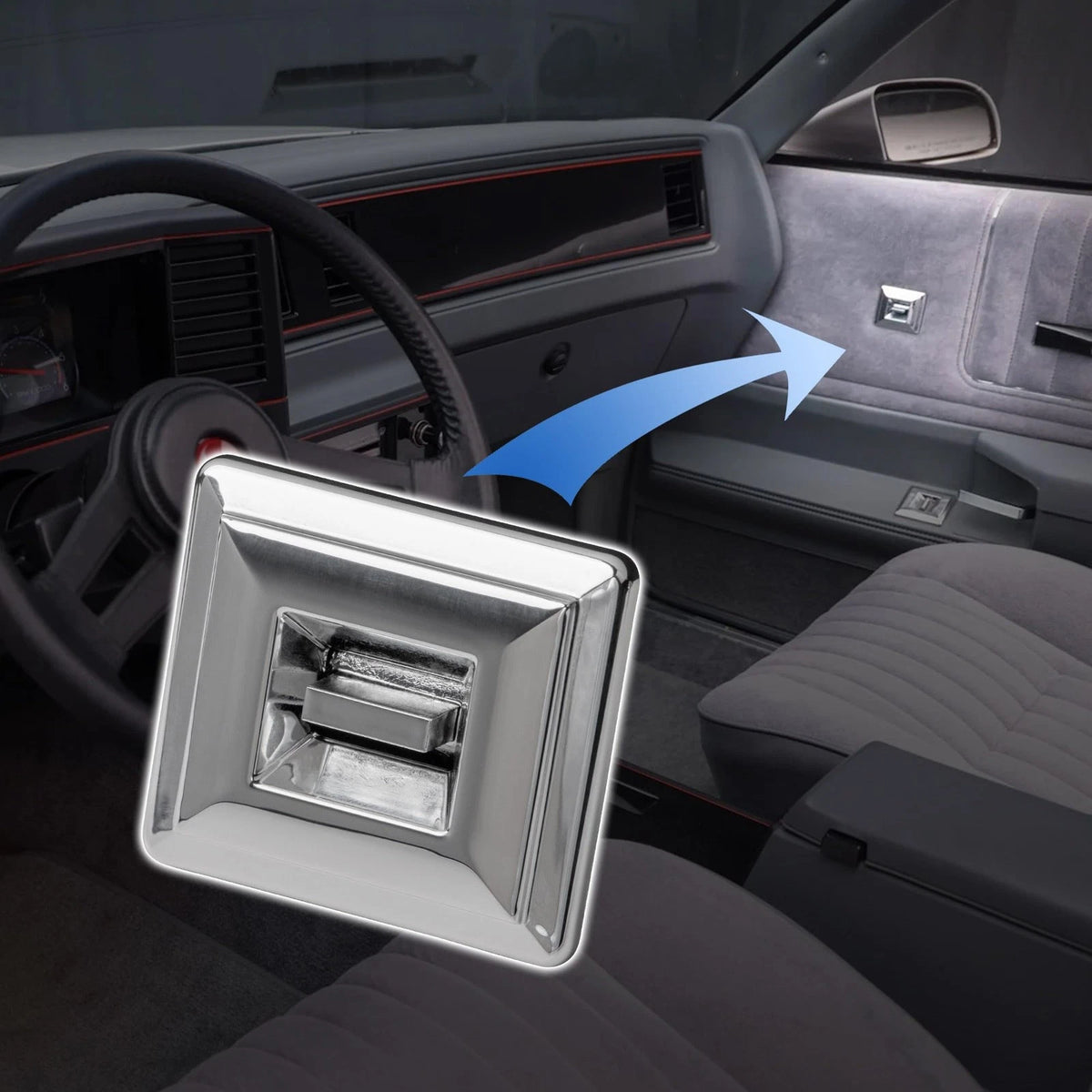 Obaee Passenger Side Window Switch with Bezels for 1986-1990 Chevrolet Chevy...