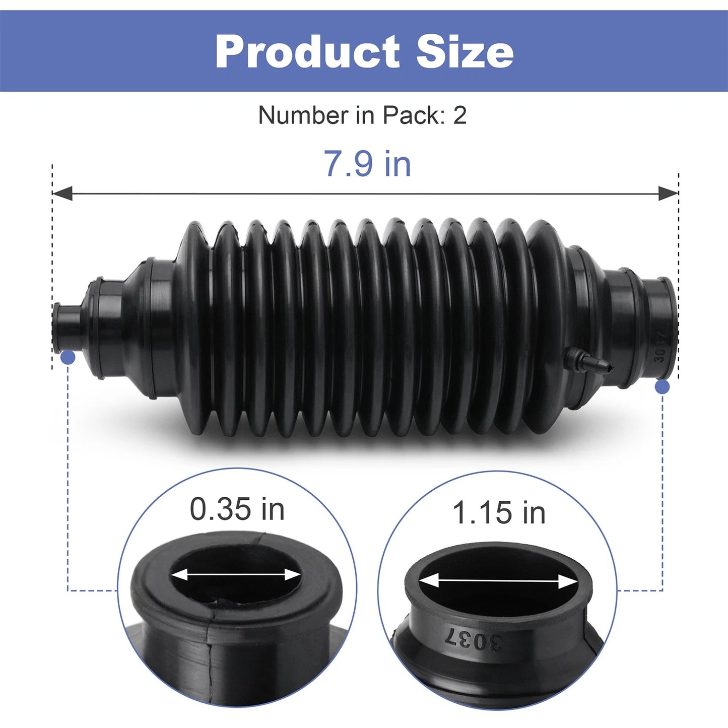 Set of 2 Universal Replacement Rack & Pinion Steering Boot Fits Most vehicles