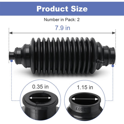 Set of 2 Universal Replacement Rack & Pinion Steering Boot Fits Most vehicles