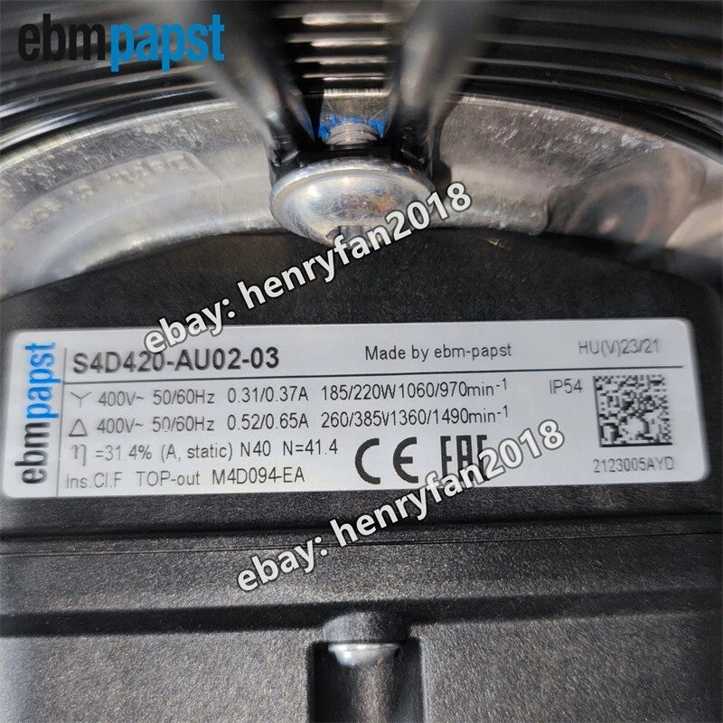 Ebmpapst S4D420-AU02-03 Axial Fan 400VAC ??400MM 0.31/0.37A Condenser Fan