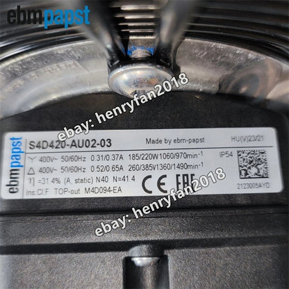Ebmpapst S4D420-AU02-03 Axial Fan 400VAC ??400MM 0.31/0.37A Condenser Fan