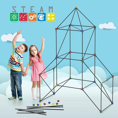 PicassoTiles Kids Fort 23*12.75*2in, Multi-purpose and Tunnel Structure