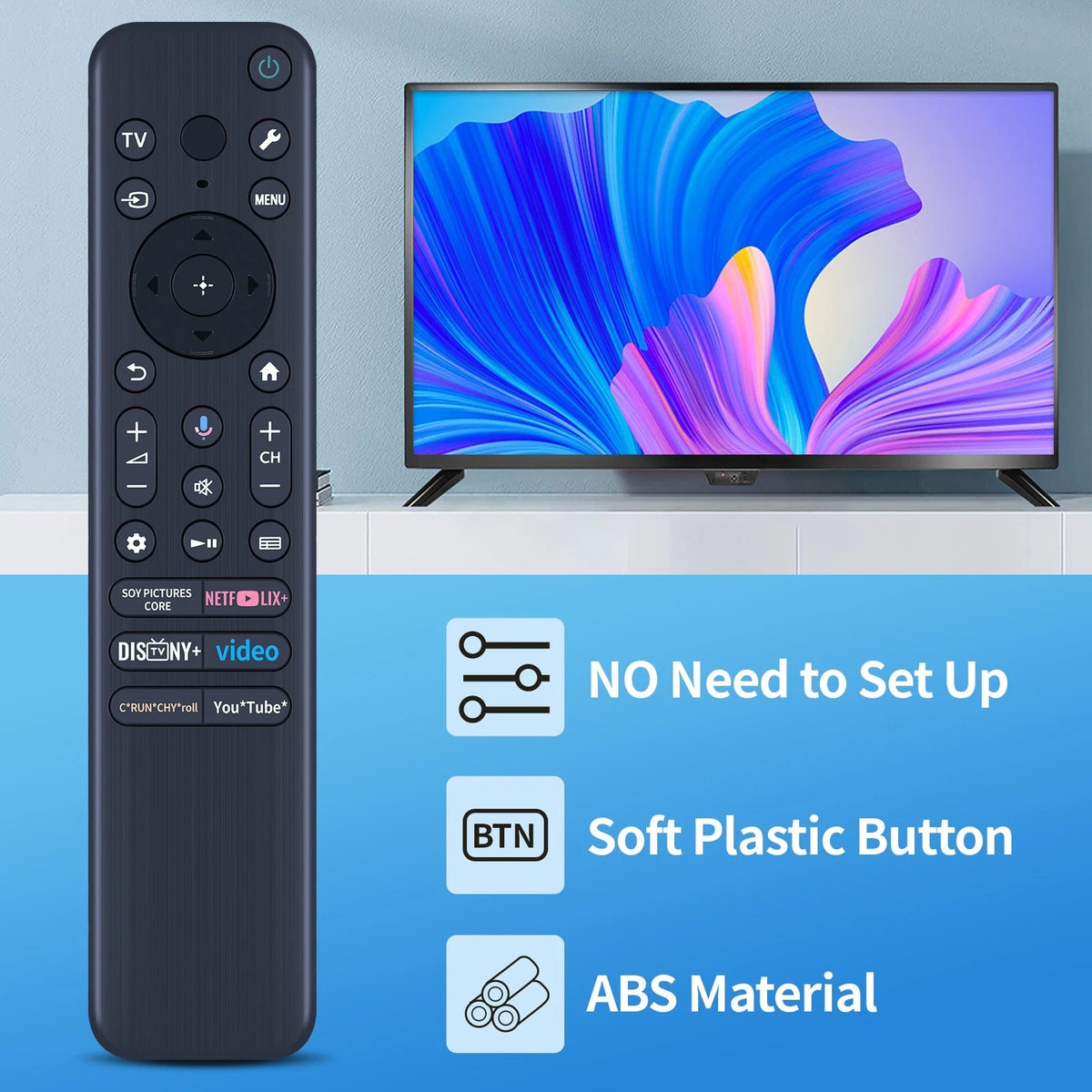 RMF-TX920U Replacement Remote Control For Sony 2024 TV with Voice Backlit