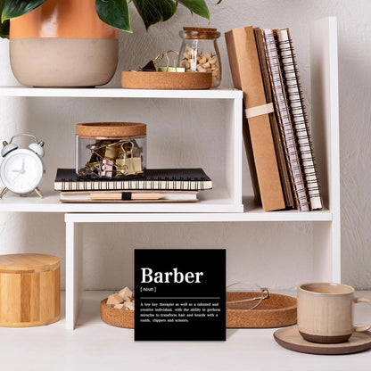 CUANFDDSF Barbershop Hair Salon Decor Wooden Box 5 x 5 inches, Barber - 1