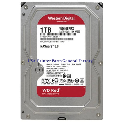 For Western Digital Red 1TB WD10EFRX NASware 3.0 64MB SATA 6Gb/s 3.5 Inch Hard