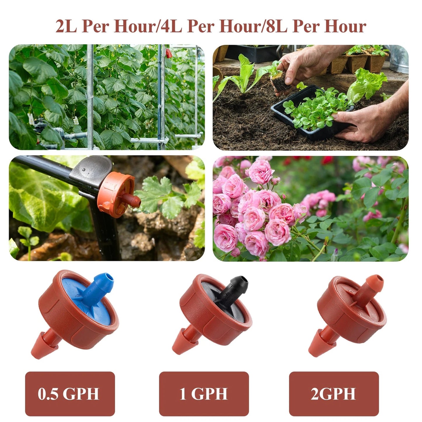 200Pcs 1 GPH Pressure Compensating Irrigation Spot 1/4 inch, 1 200PCS