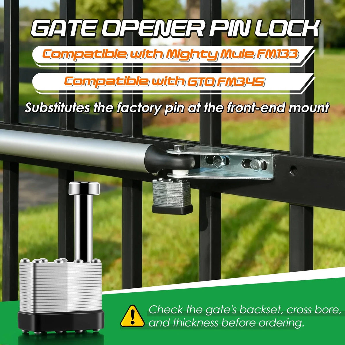 Feekoon Gate Operator Security Pin Lock, Compatible with Mighty Mule Silver