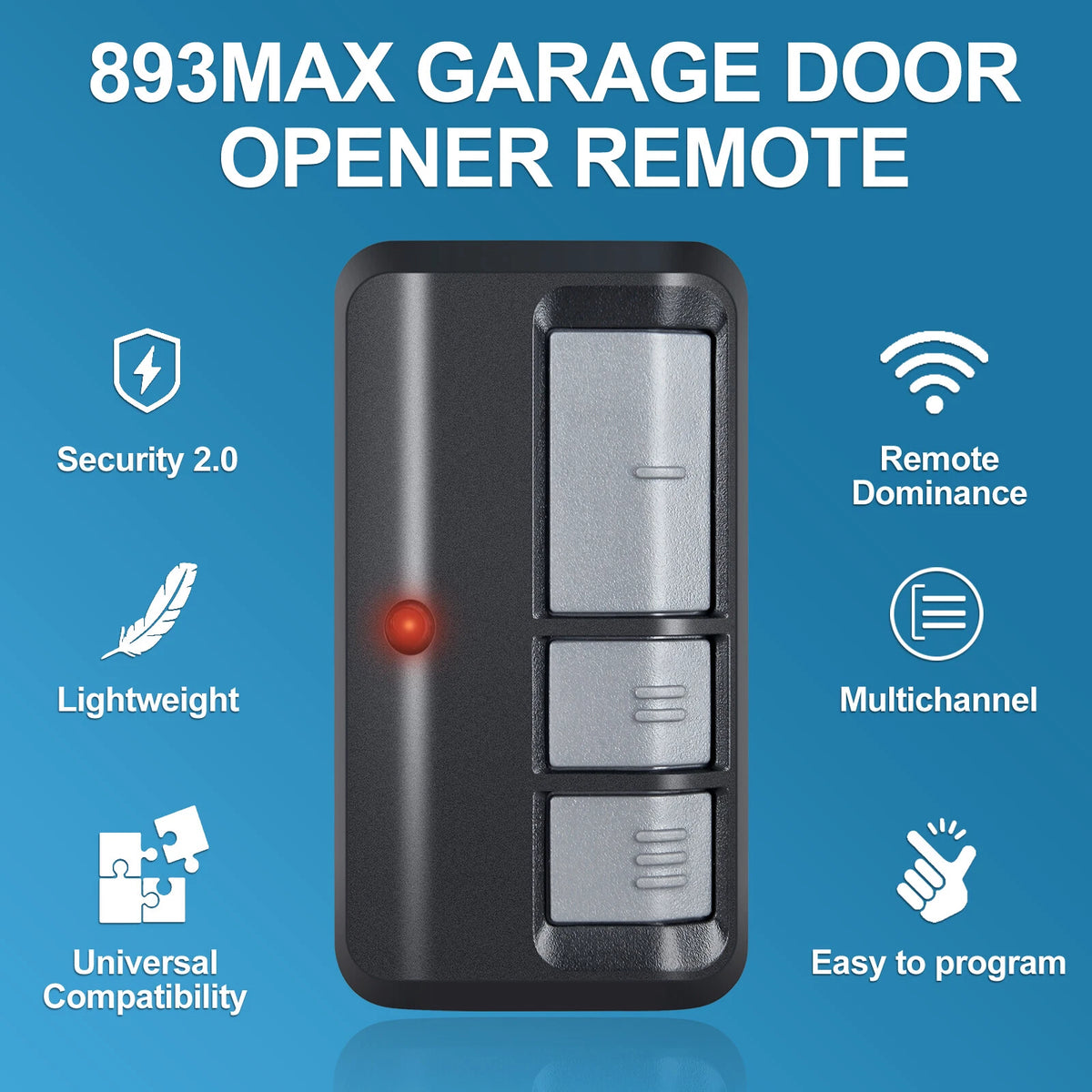 For 893MAX 3 Button Liftmaster Visor Remote Control Garage Door Opener