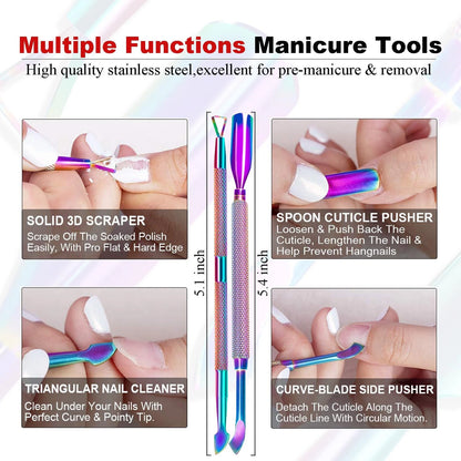 Gel 0.17 Fl Oz (Pack of 3), Remover&Cuticle Oil&Latex Tape&Manicure Tools