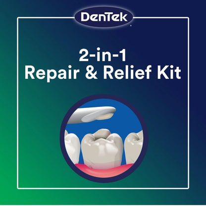 DenTek Temparin Max Dental Repair Kit, for Pain 2.64 Gram (Pack of 6), Silver
