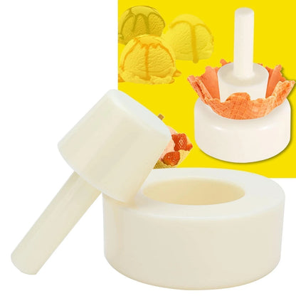 2PCS Waffle Cone Shaper, Ice Cream Maker Roller White