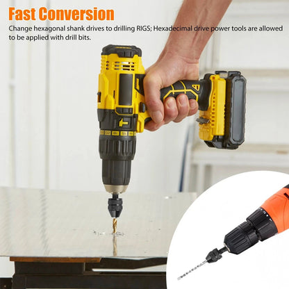 2x Keyless Drill Chuck Adapter 1/4" Hex Shank For Power Tools Maintenance Part