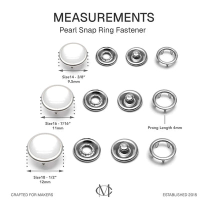 CRAFTMEMORE 20 Sets 10.5MM Transparent Pearl Snaps Fasteners