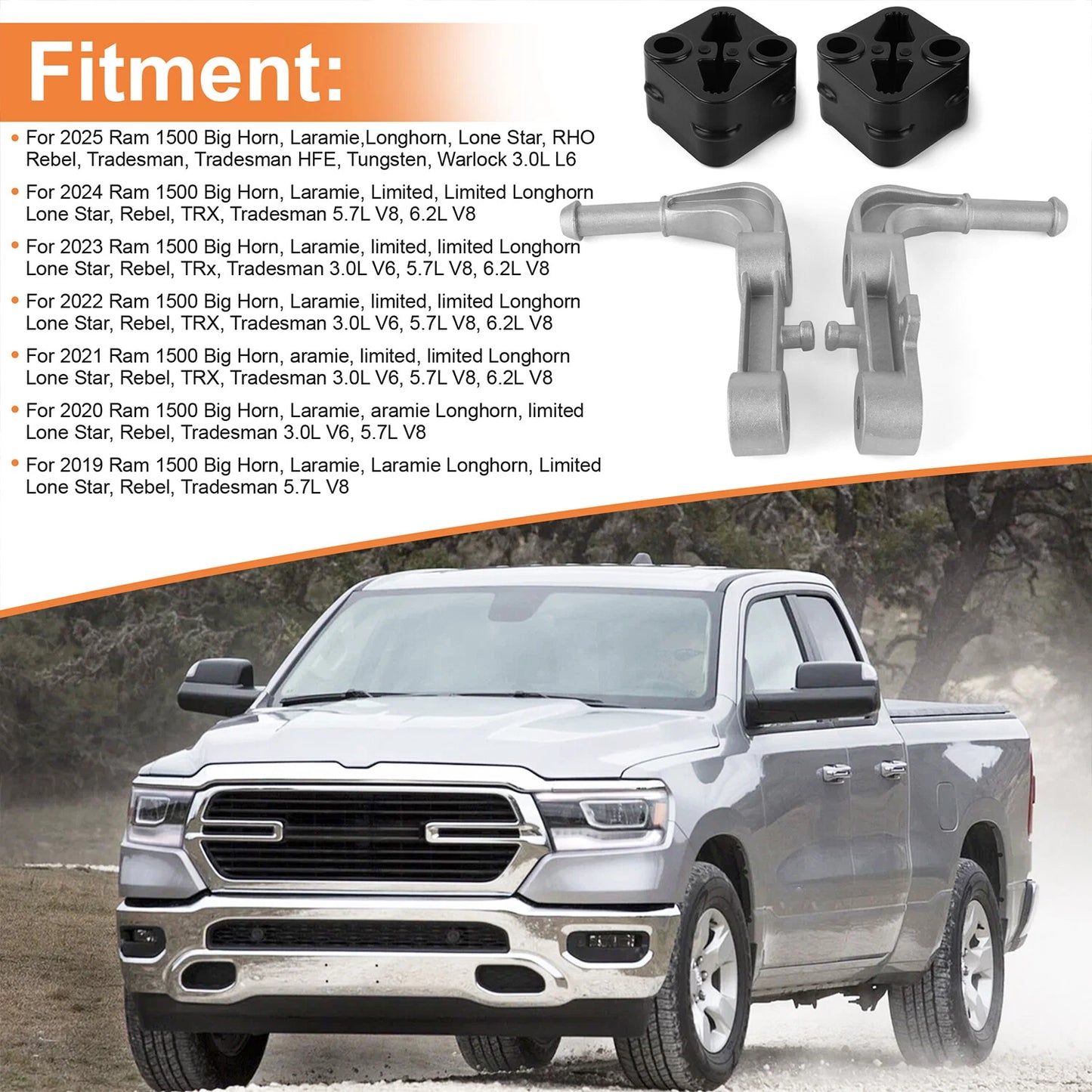 4Pcs Rear Left Right Exhaust Bracket Muffler Support Rubber Isolator Hanger