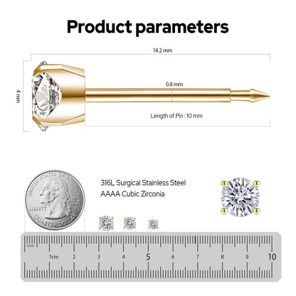 SugarTang Ear Piercing Kit Gold, Disposable Gun Pack of 4, Gold