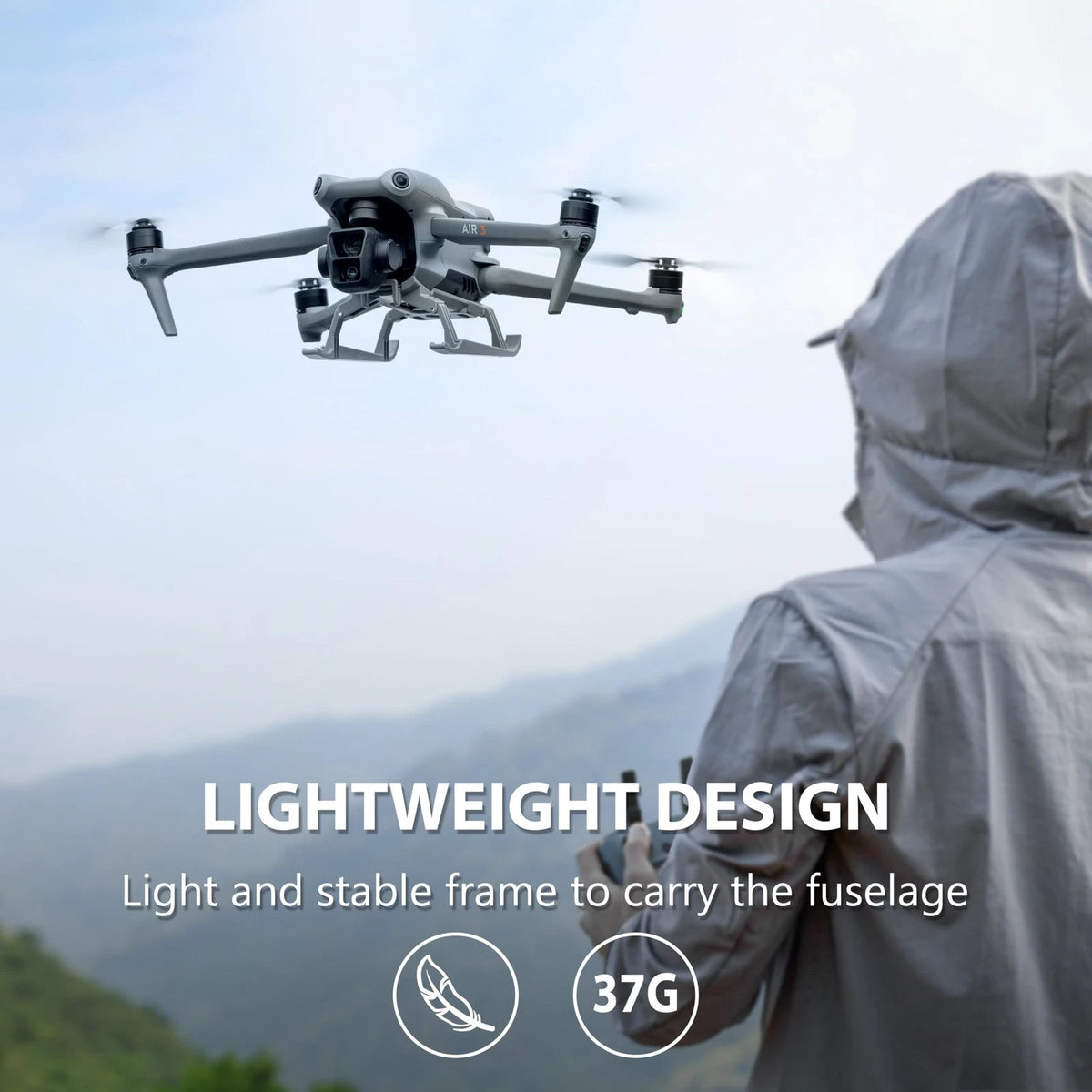 STARTRC PHOTO Landing Gear for DJI Air 3/3S Accessories, Foldable Gray