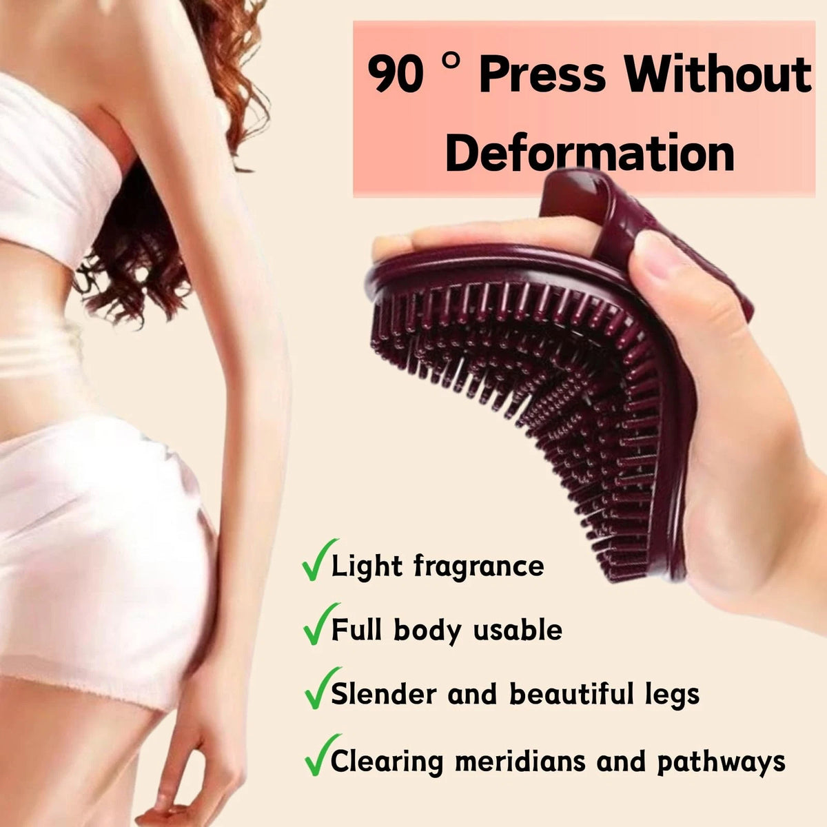 2pcs Meridian Brush Massage, 2025  Massage Pressure Brush, Brown