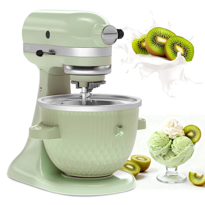 Ice Cream Maker Attachment for KitchenAid Stand Mixer, Light Green