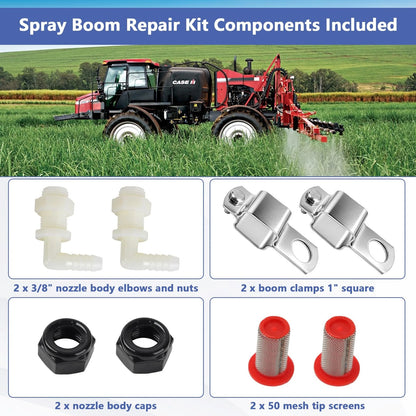 Spray Boom Repair Kit with 2 x 3/8" Polypropylene Elbow 3/8 Inch, White