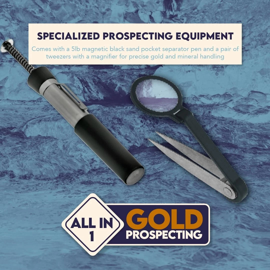 SE 11-Piece Gold Panning Kit - Complete Prospecting Set GP5-KIT111, Green