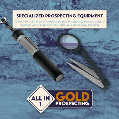 SE 11-Piece Gold Panning Kit - Complete Prospecting Set GP5-KIT111, Green
