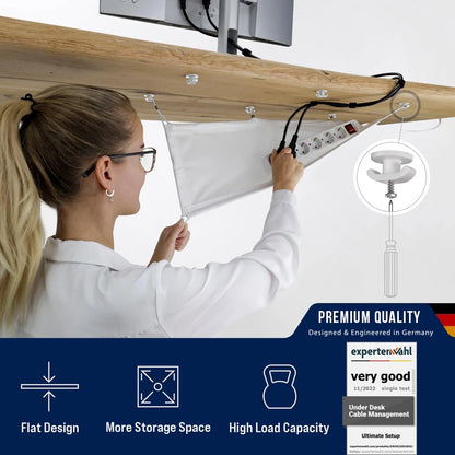 Cable Management net - Under Desk Wire - 63,5 x 24 cm, White