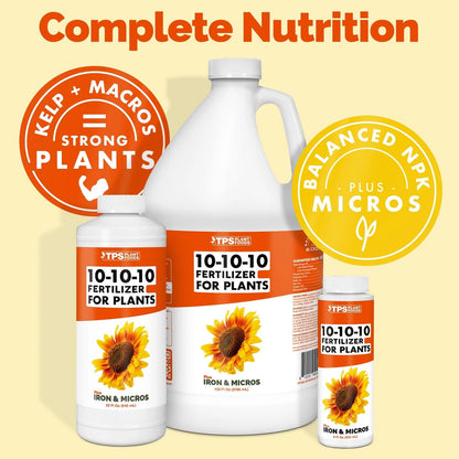 TPS NUTRIENTS Liquid 10-10-10 Fertilizer for Plants, Triple 8 oz (1/2 Pint)
