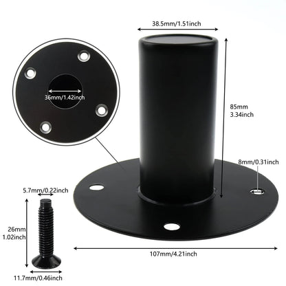 E-outstanding Speaker Stand Top Hat 4.21x3.34Inch Black Metal