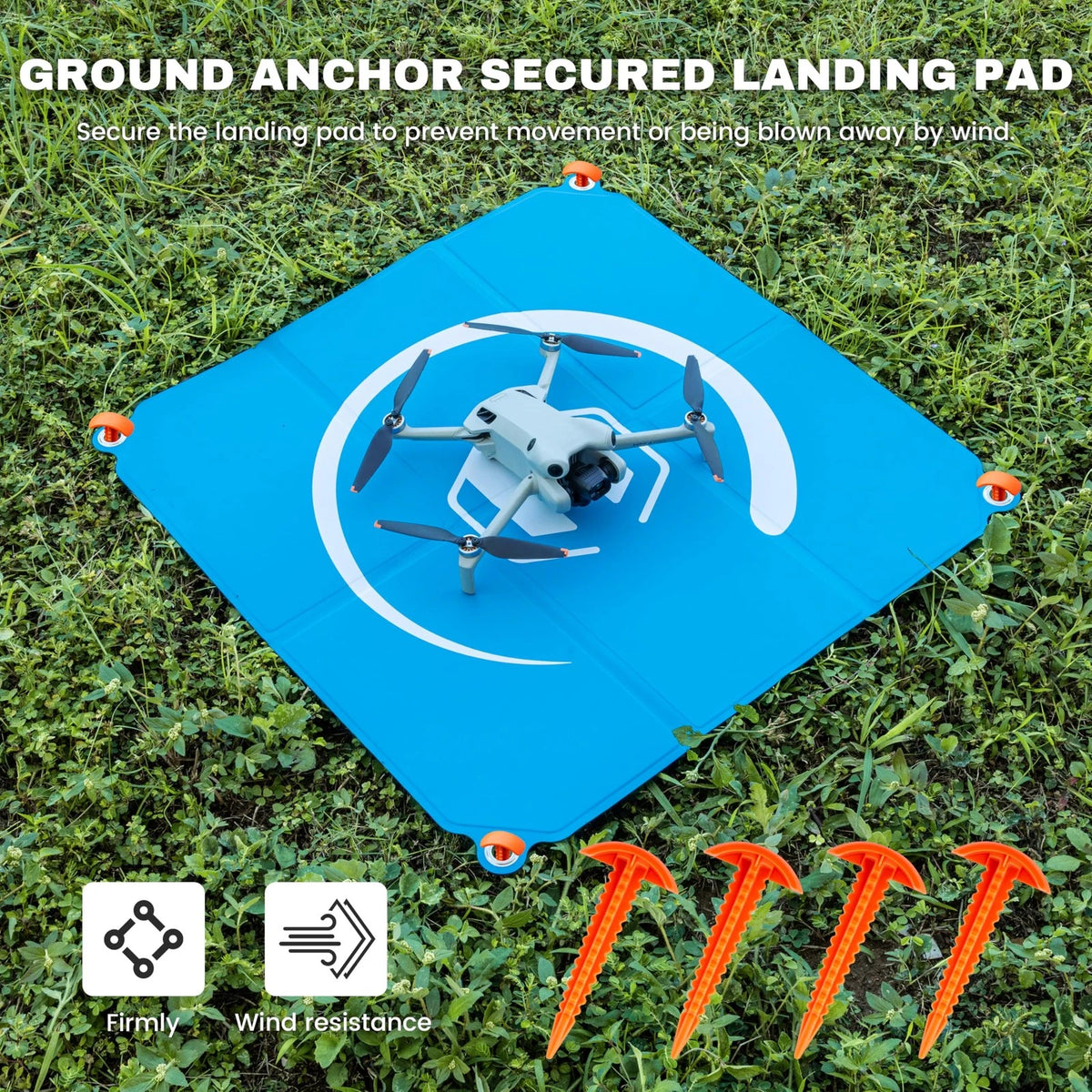 Drone Landing Pad Weighted Foldable for DJI 22in/55cm, Blue-Green