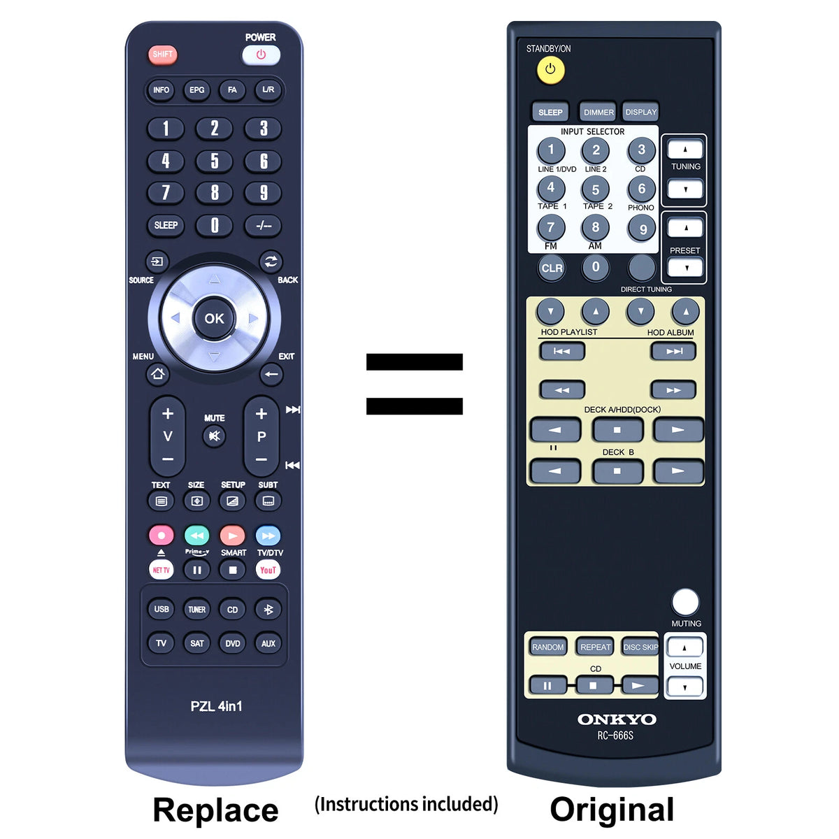 For Onkyo Replacement Remote Control 24140666 RC-666S TX8222 TX8522 TX8255