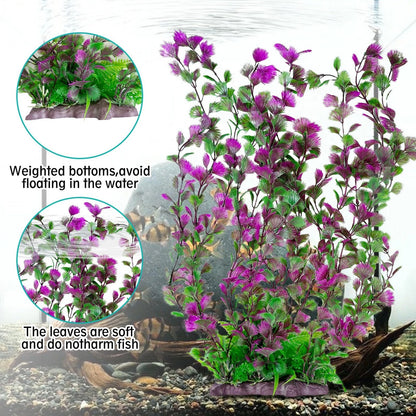 Hamiledyi Aquarium Plastic Plants Decor Artificial Fish 20.4 in, B