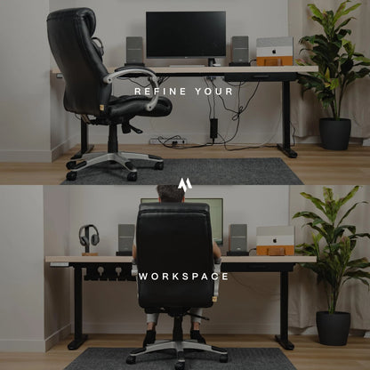 No-Drill Under Desk Cable Management Tray - 2-Pack Wire & Medium, Matte Black