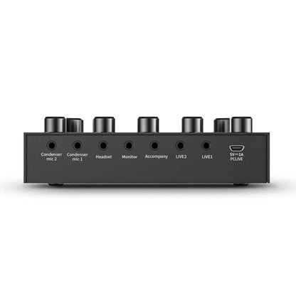 Multi-function V8S Sound Card W/Rich Sound Effect Live Broadcast Audio Equipment
