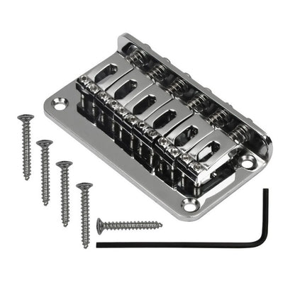 Metal Chrome 6-String Electric Guitar Fixed Bridge with 10.5mm String Space A