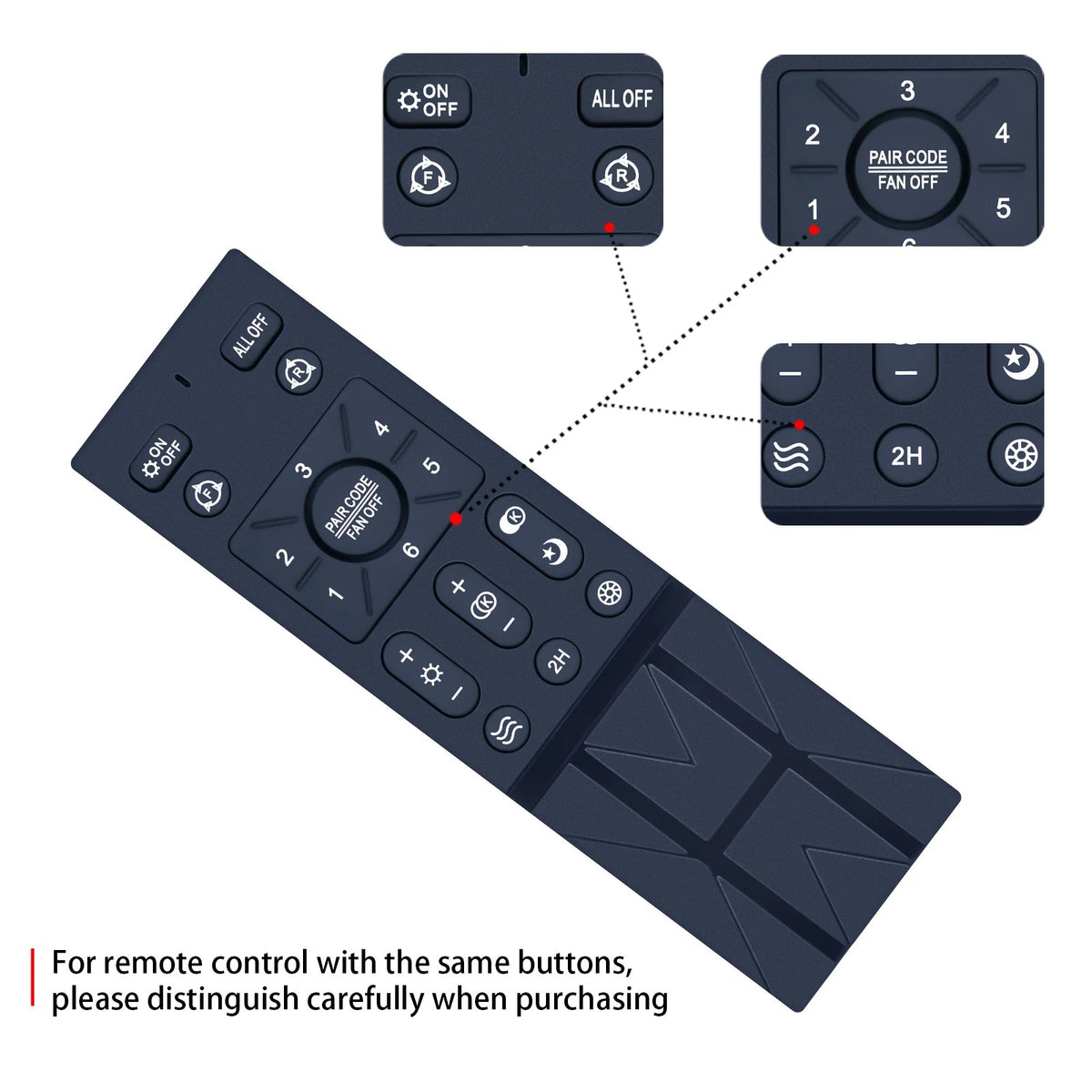 Replace Remote Control For Multi- Ceiling Fans,Refer to description