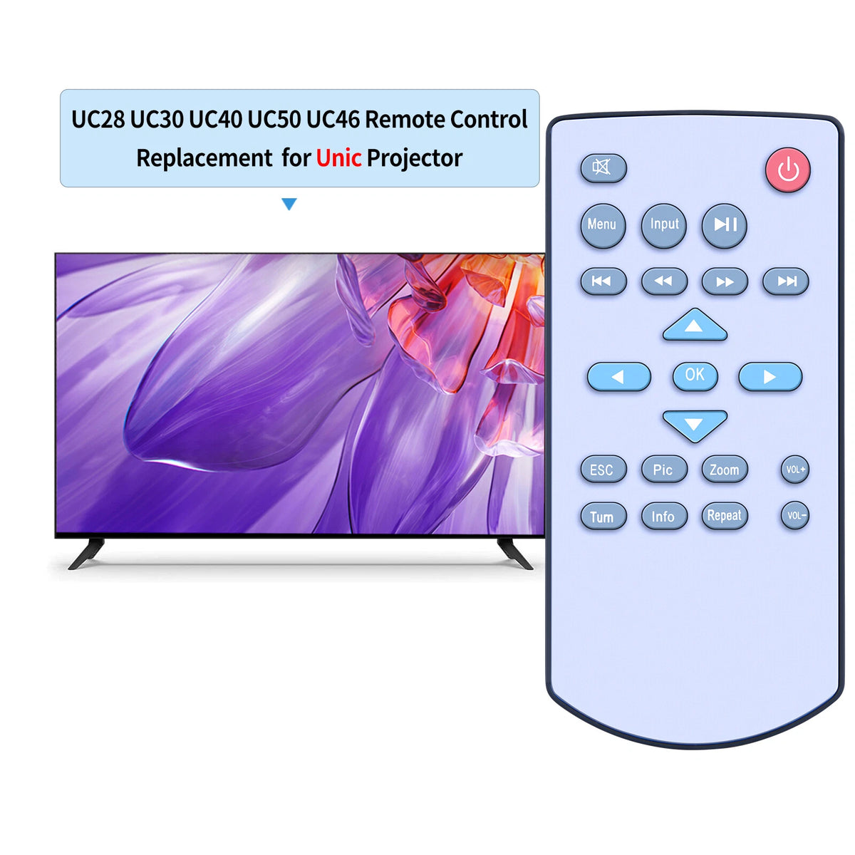 Replacement Remote Control For Unic Projector UC28 UC30 UC40 UC50 UC46