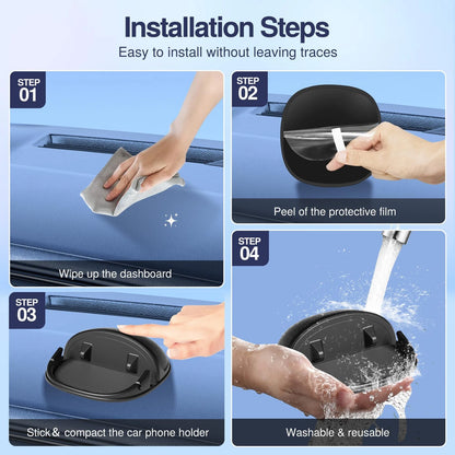 Loncaster Car Phone Holder, Mount Silicone Pad 1 Pack, Black
