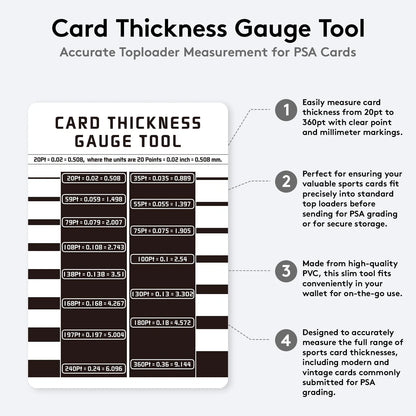 BDJBXK Card Centering Grading Tool, standard card size, black and white