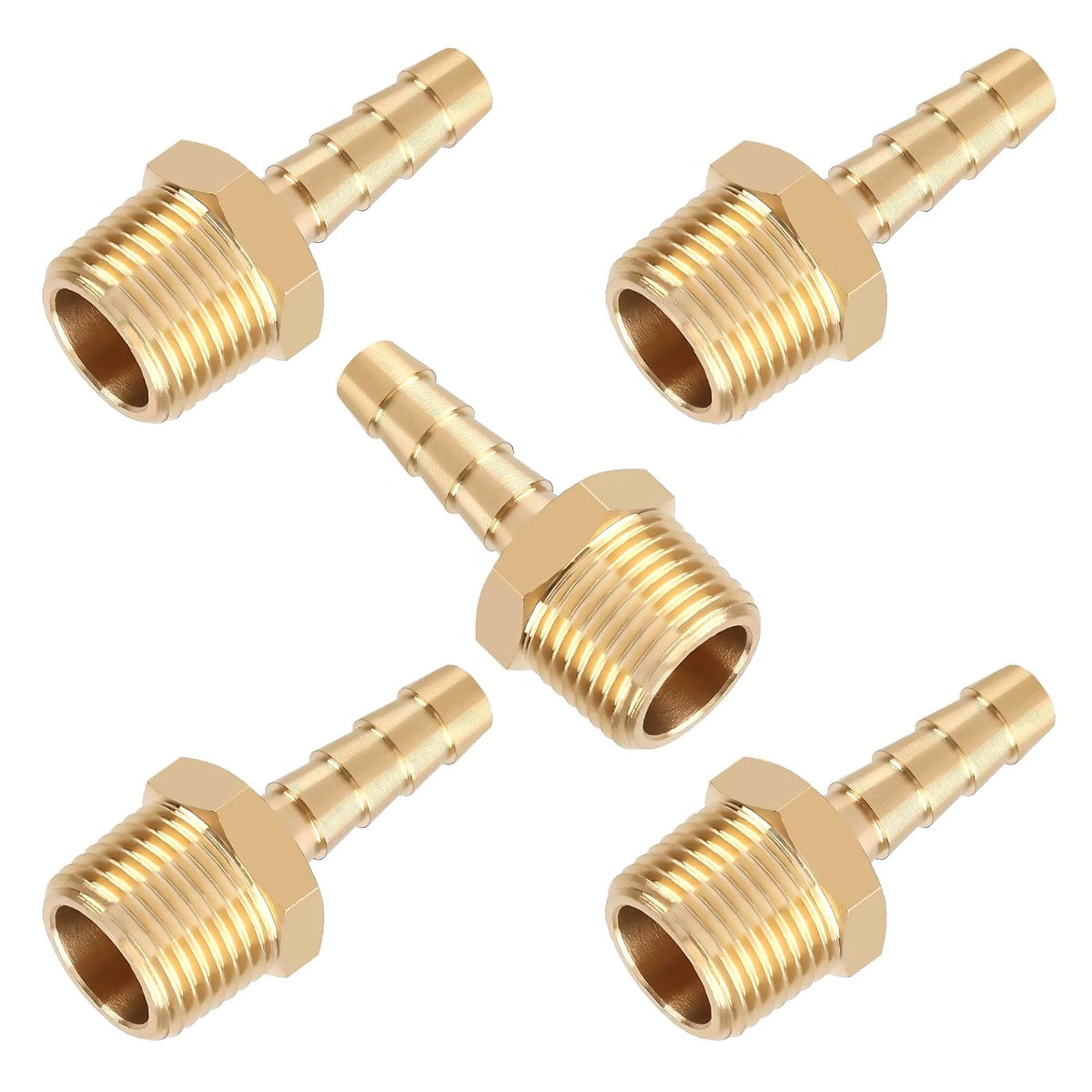 Fuel Line Adapter 5 x Adapter Brass Material /w Wide Application Scope 5pcs
