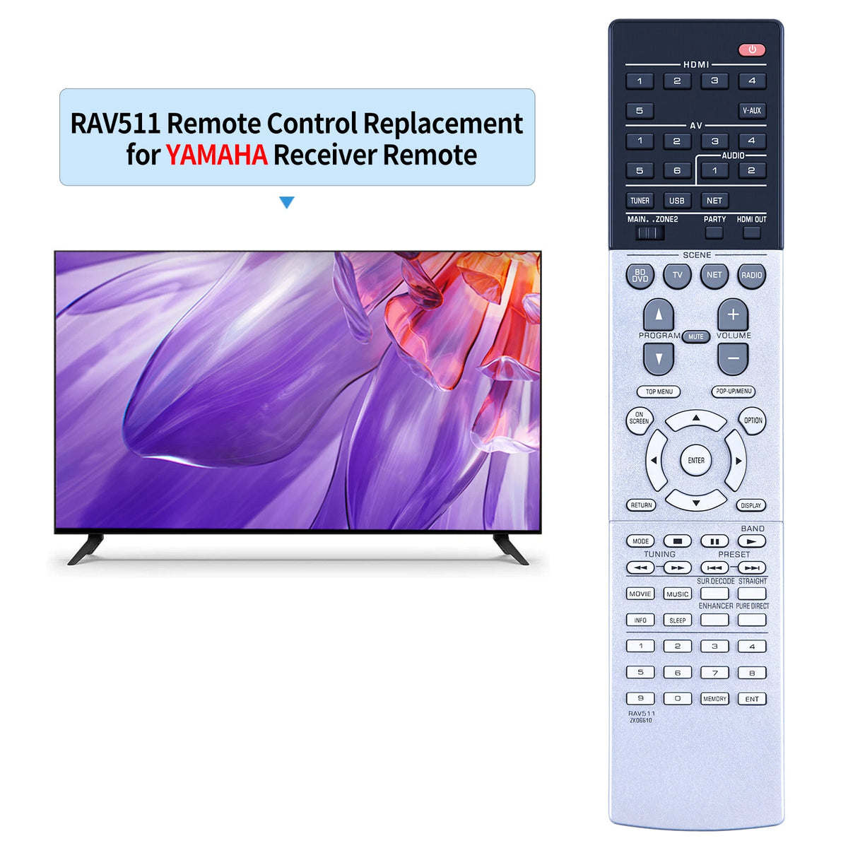 For Yamaha AV Audio Receiver Remote Control RAV511 ZK066100 RX-V777 RX-V777BT