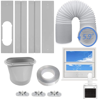 Coolaihan Portable Air Conditioner Vent Kit with 5.9" Exhaust 5.9 inch, Gray