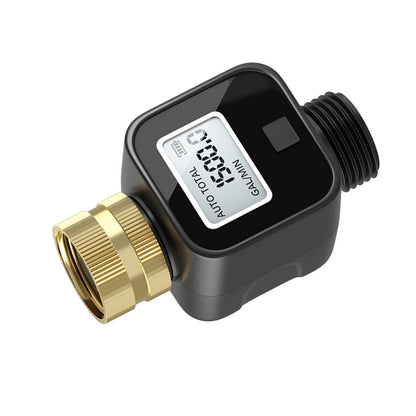 Water Flow Meter Digital 3/4 GHT For Outdoor Hose 99999L Total Flow LCD Screen