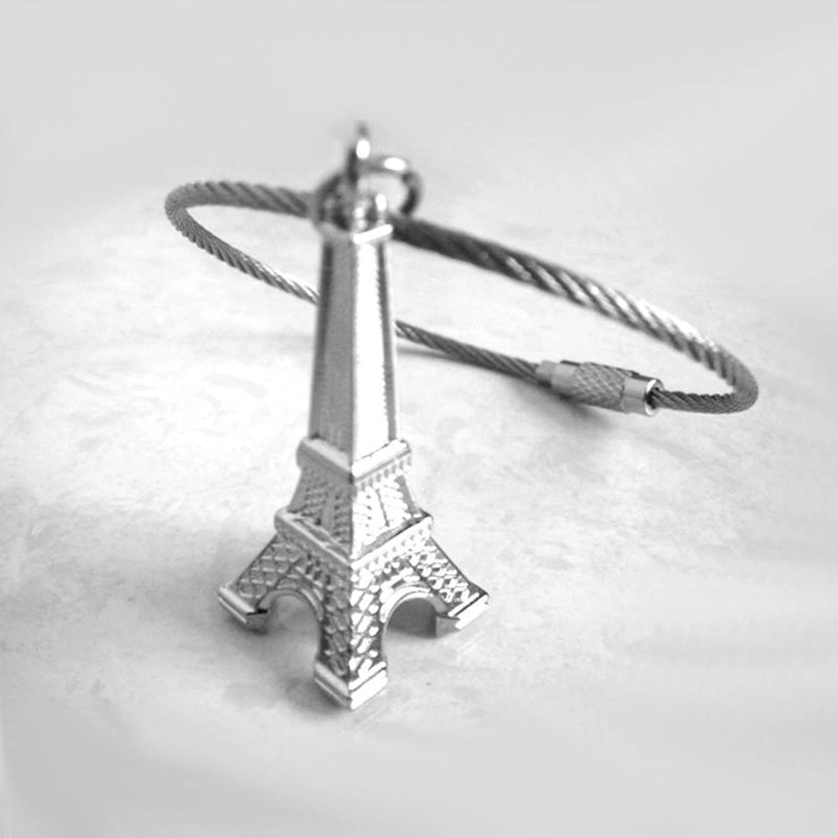 20* 1.5mm Screw Locking Wire Keychain Cable Rope Key Holder Keyring Chain Ring F