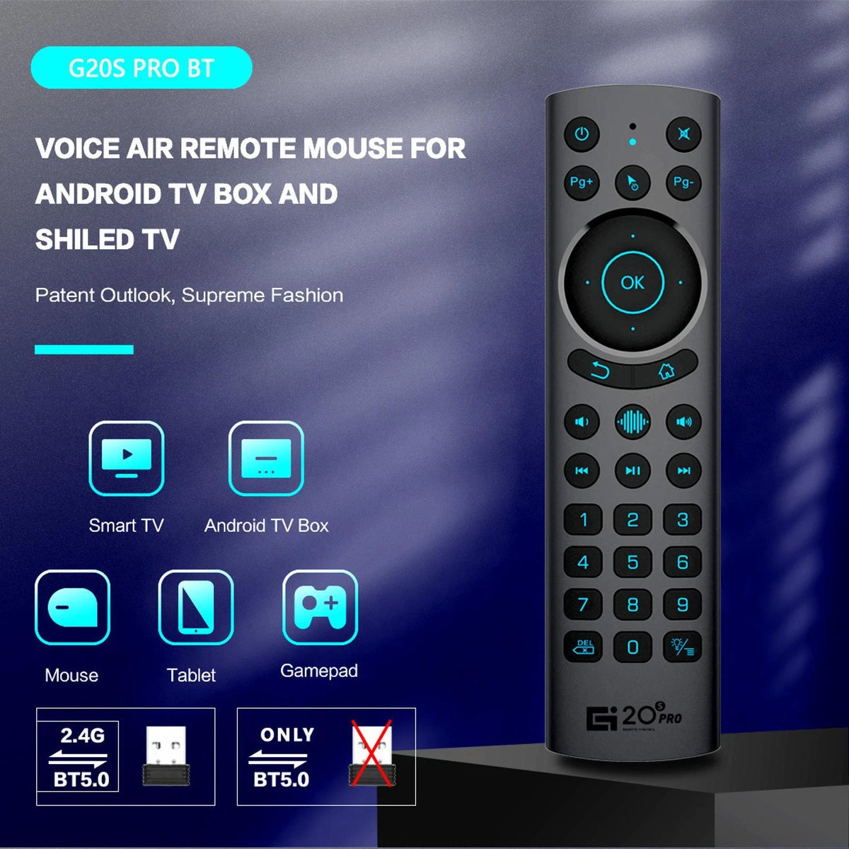 G20S PRO BT 2.4G Wireless Voice Air Mouse for Android TV Box Smart TV Remote F