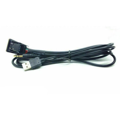 3.5mm Car Boat Audio USB AUX Adapter Dash Flush Mount Panel With 1.5M Cable E