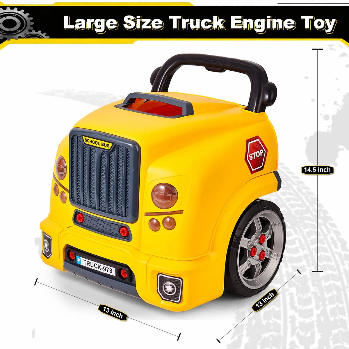 CL FUN Large Truck Engine Toy for Kids: Mechanic Repair Car Kit Toddlers...
