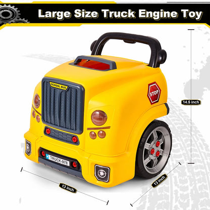 CL FUN Large Truck Engine Toy for Kids: Mechanic Repair Car Kit Toddlers...