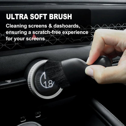 7PCS Car Detailing Brush Set, Ultra Soft Interior Kit, Black